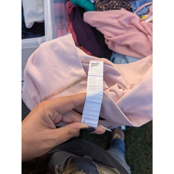 Pink Powerhold fabletics L large compression leggings athletic gym workout fall - Picture 7 of 7